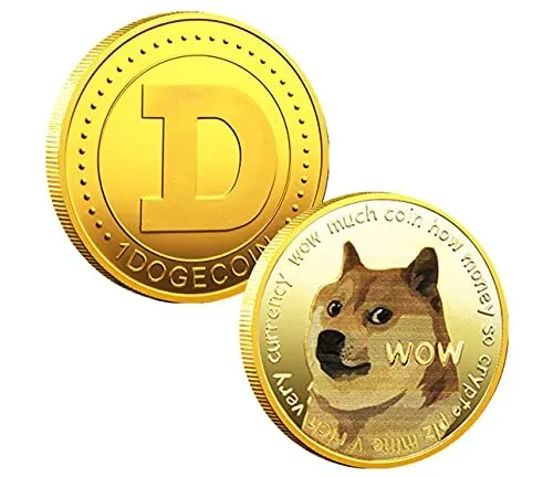 1oz Doge Gold Dogecoin Plated Doge Coin Ethereum Commemorative Coin 2021