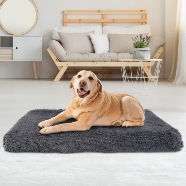Soft Plush Pet Cushion Bed Anti-slip Warm Dog Crate Mat Puppy Pillow Washable