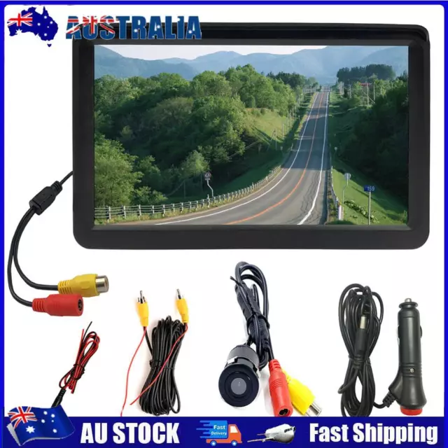 AU 7 Inch LCD Color TFT Car Rear View Monitor Round Reverse Camera Night Vision