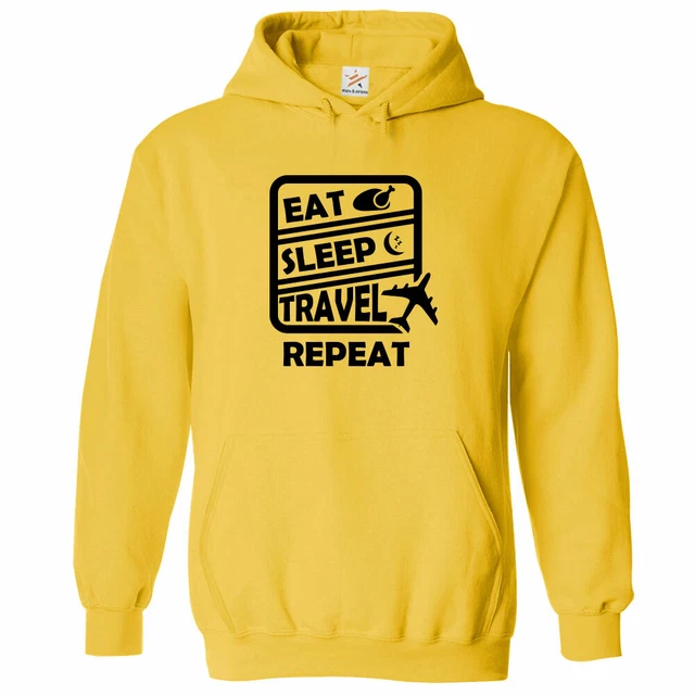 EAT SLEEP TRAVEL REPEAT Hoodie,  Unisex Adults