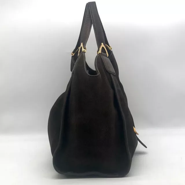 Gucci Brown Nubuck Leather Large Stirrup Hobo Bag 3