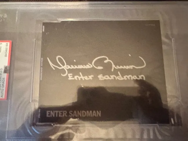 Mariano Rivera Signed CD Jacket Enter Sandman Yankees Metallica PSA/DNA Auto 9