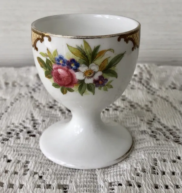 Shelley England Small Egg Cup Dubarry Green Pattern, Vintage Bone China Roses