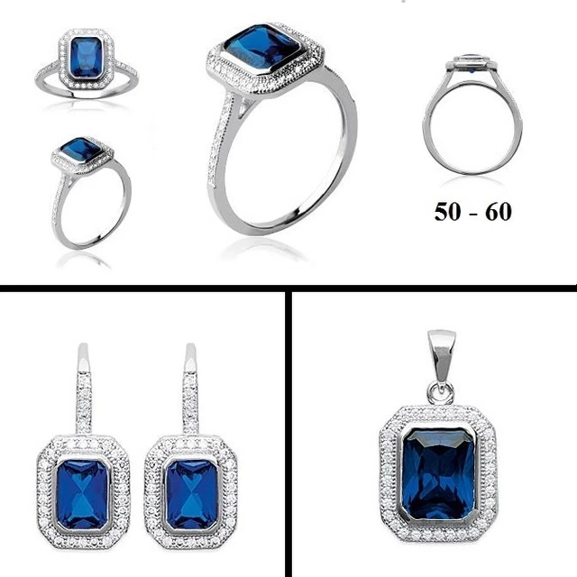 Parure 2 Pièces Camée En Agate Bleue Synthétique, Plaqué Or 18K 5 Microns - Collier & Bracelet Pour Femme