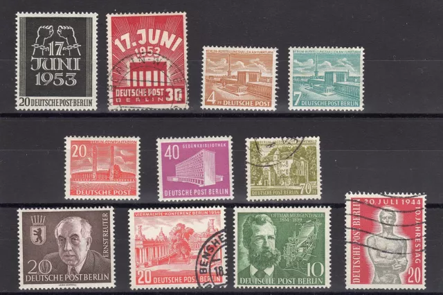 ALLEMAGNE BERLIN: SERIE COMPLETE DE 11 TIMBRES NEUF*/o YTN°96/106 Cote: 136,00 €