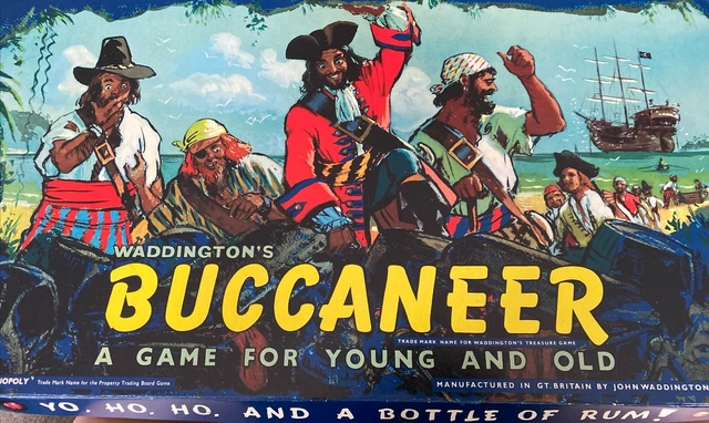 BUCCANEER PIRATE FUN Family Board Game Waddingtons 1958 COMPLETE EXC ...