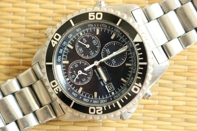 RARE LOT MONTRE Chrono Seiko 7T32 7C20 Sports 150 Cadran Bleu