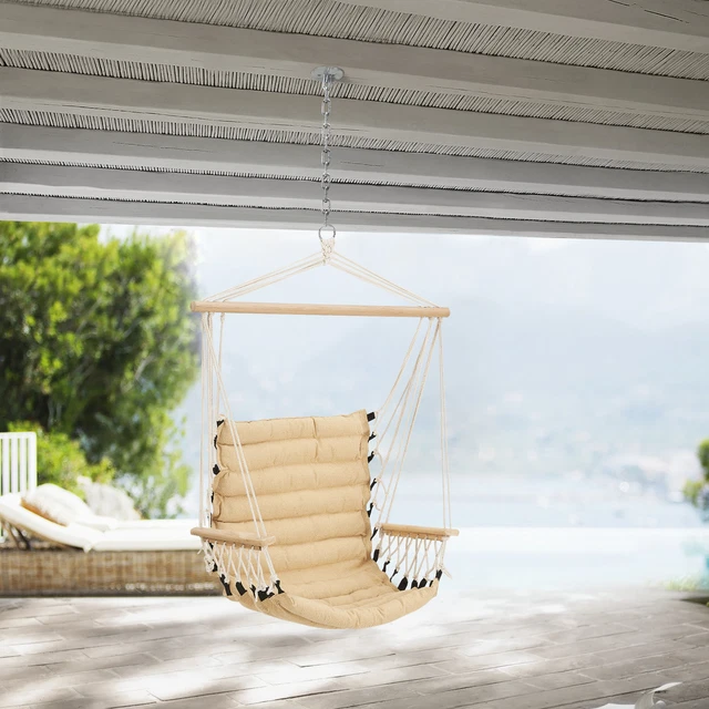 B-WARE Hängesessel Hängesitz Hängestuhl Hängeschaukel Sessel Hängematte Beige