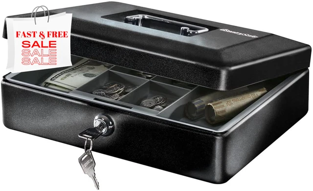 Security Money Box Fire Proof Lock Safe Storage Cash Gun Jewelry Portable Safety