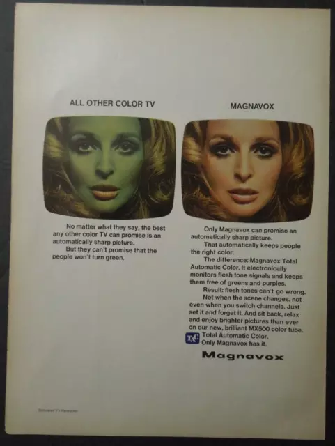 1970 MAGNAVOX Total Automatic Color Television TV Magazine Ad