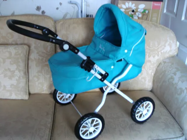 dolls turquoise  folding pram / stroller