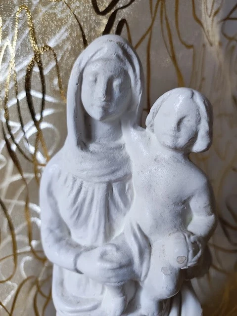 STATUE VIERGE MARIE Allaitante Et Enfant Jesus Vierge Du Lait En Platre Virgin EUR 45,00