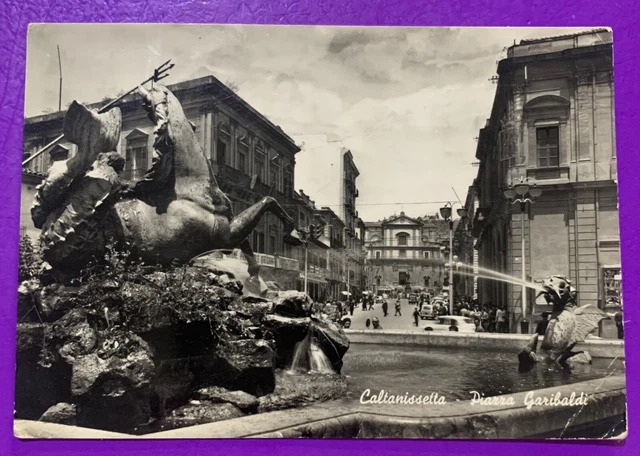 Caltanissetta Piazza Garibaldi, Anni 40, Sicilia -65846