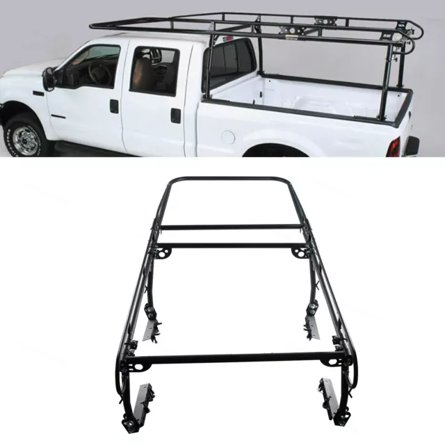 Full Size Adjustable Utility 1000 Lbs Black Pick Up Truck Ladder Lumber Rack Bed