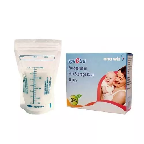 Spectra Pre-Sterilised  Breast Milk Storage Bags 90 Bags / 3 Packs Of 30 Bags