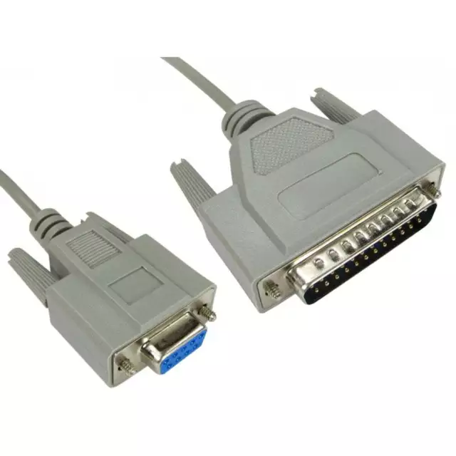 3m Serial Cable 9 Pin Female to 25 Pin Male RS232 Lead D9 to D25 3 Metre long