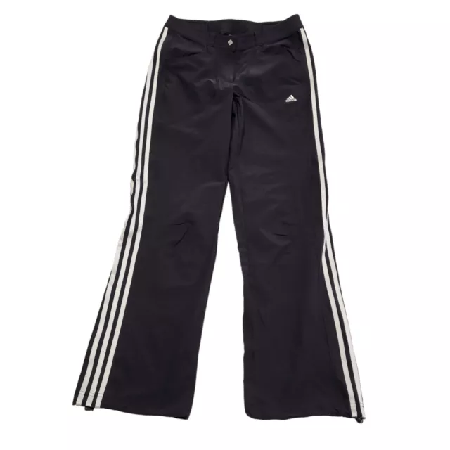 Adidas Straight Tracksuit Bottoms Black White Uk Women's M 10 W28 L32 OO267