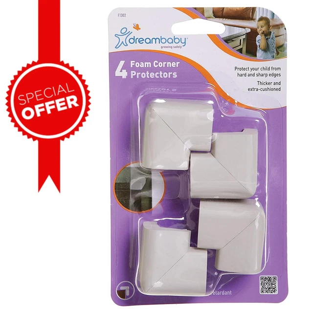 Dreambaby Soft Foam Corner Protectors Cushions│Protect your Child Form Edges│4Pk