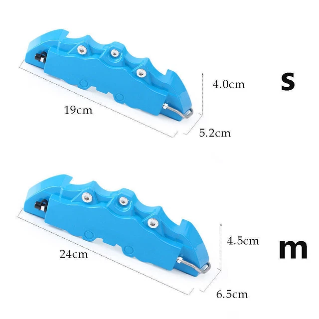 4Pcs 18.3-23.6" Disc Brake Caliper Covers Parts Front Rear 3D Car Truck Set Blue