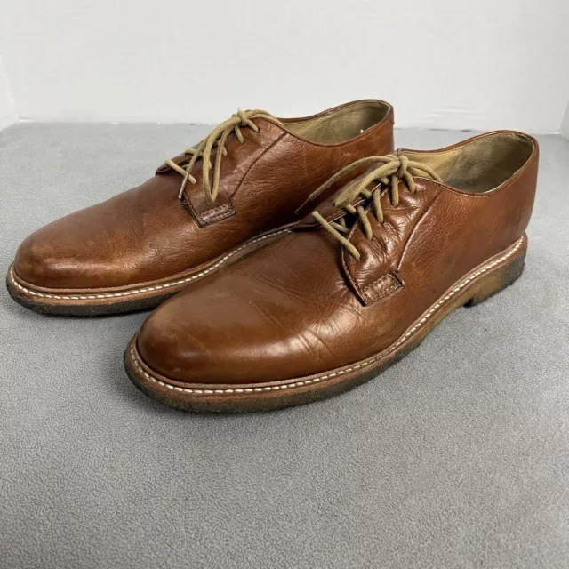 Frye James Crepe Rubber Whiskey Brown Leather Plain Toe Oxfords Mens Size 11.5D