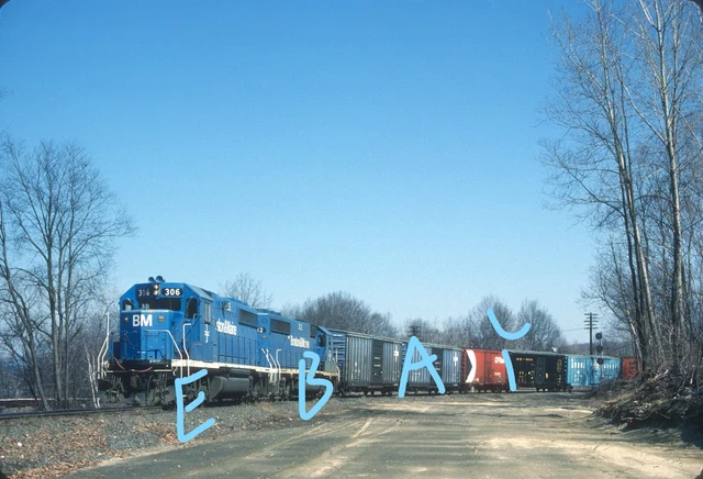 Boston & Maine B&M GP40-2 Action East Deerfield MA 1981 Original Kodachrome