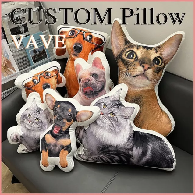 Personalized Pillow Photo Cute Custom Pet Shape Cushion Toys Stuffed Dog Cat