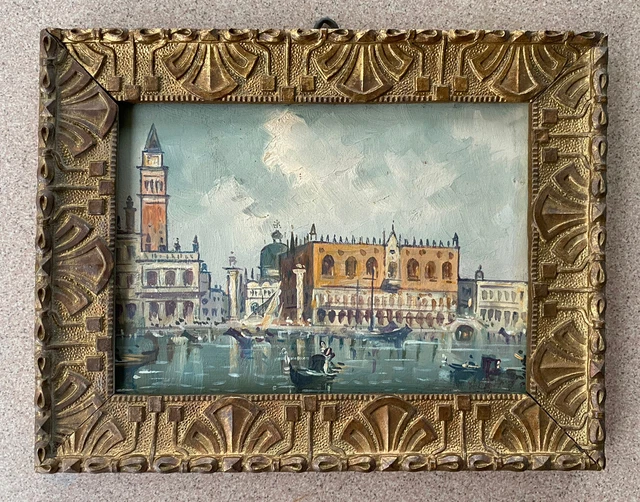Vedute Di Venezia Olio Su Tavola