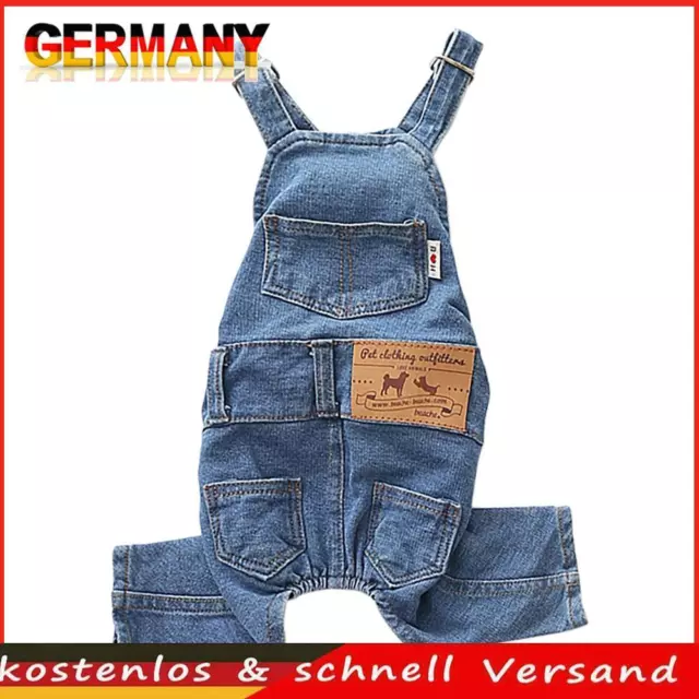 Dog Denim Jumpsuit Comfortable Pet Pants Apparel for Small Medium Dogs and Cats