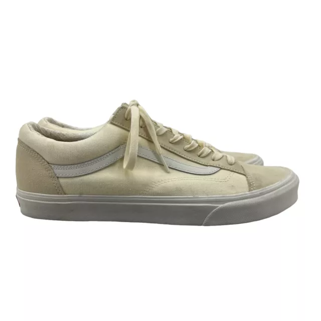 Vans Shoes Men 13 Ivory Suede, Canvas Old Skool Skateboarding Sneaker *READ