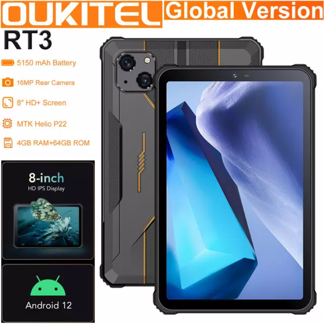 Oukitel RT3 4G LTE Rugged Tablet PC Phone Android Smartphone Waterproof Unlocked