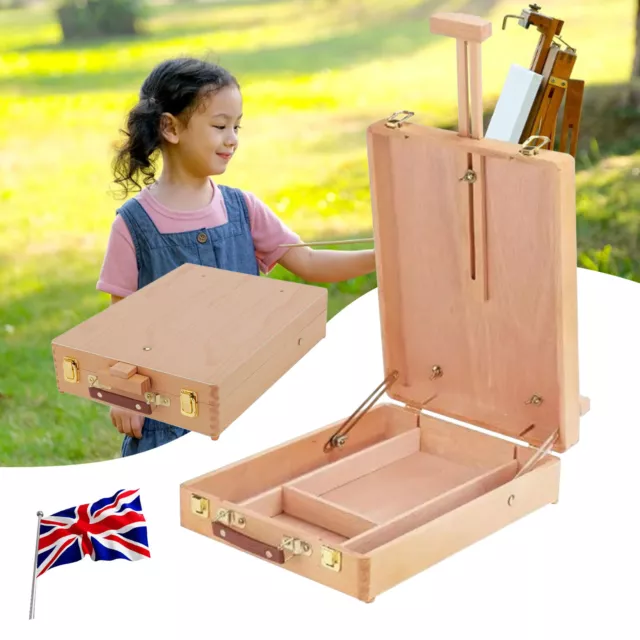 Wooden Tripod Art Easel Portable Sketch Drawing Box Artist Painting Foldable