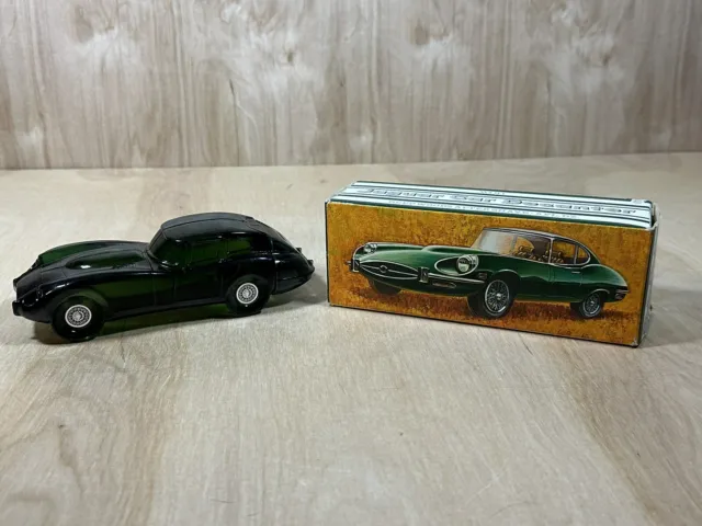 Vintage Avon Green Jaguar Car Decanter w/Original Box Full Bottle