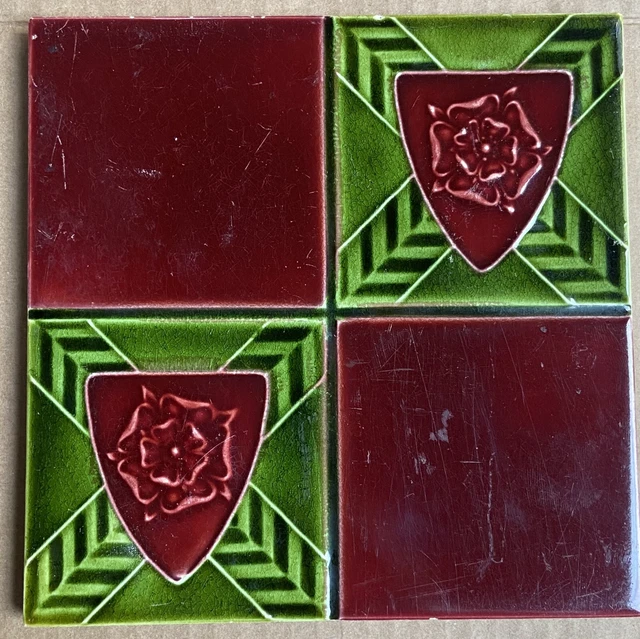 Antique Pilkington's England - Art Nouveau Majolica Tile C1900