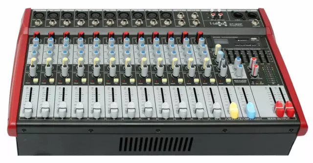 E-Lektron ST-122P Live Power-Mixer 12-Kanal stereo MP3/AUX/BT Mischpult Endstufe 3