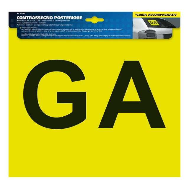 Lampa Contrassegno GA (Guida Accompagnata) - Posteriore