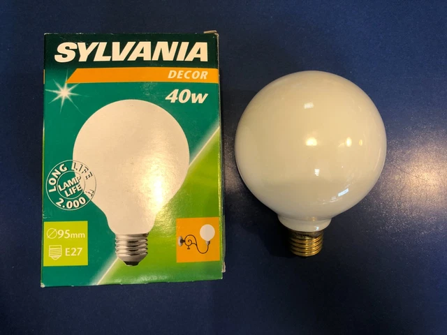 Glühlampe E14 Gold RARITÄT - Sylvania Globelampe E27 100W G80 Krokoeis GOLD Glühlampe Antike Glühlampe Dimmbar Sylvania