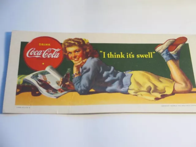 VINTAGE COCA COLA 1942 Blotter "I think it's swell"