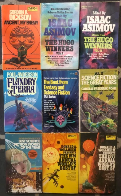 Lot of 9 Vintage  SCI-FI paperbacks 70s Ace, Daw, Fawcett Crest