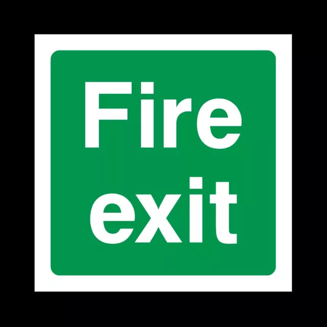 Fire Exit Here Rigid Plastic Sign OR Sticker - All Sizes - Emergency (EE49)