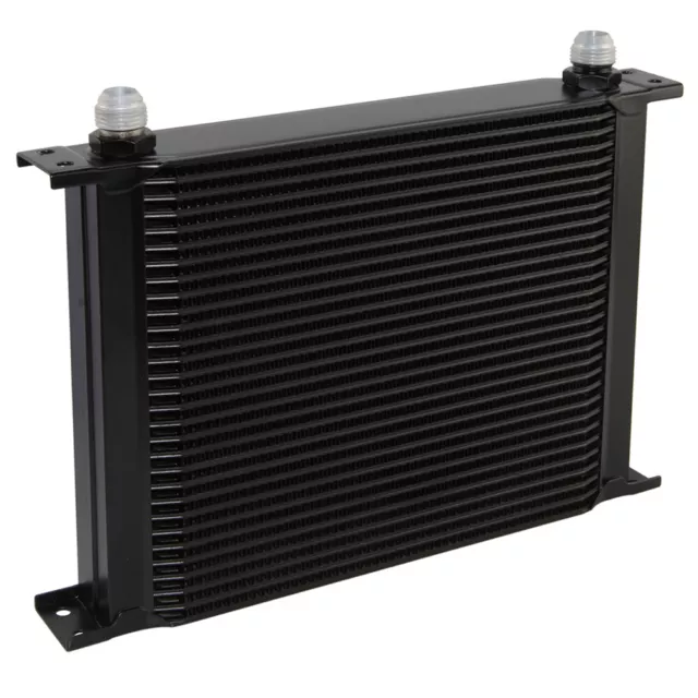 30 Row Engine Transmission Oil Cooler Aluminium AN10 7/8-14 UNF Universal Black