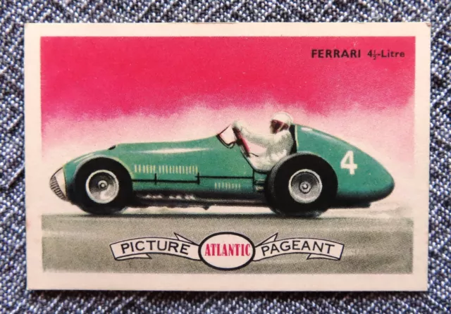 1950s ATLANTIC Petrol "Series of Racing Cars" Card: FERRARI 41/2 -Litre - #34