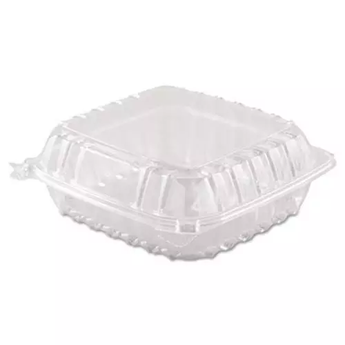 Dart Fusion C90PST1 Clearseal Hinged-lid Plastic Containers, 8 3/10 X 8 3/10 X