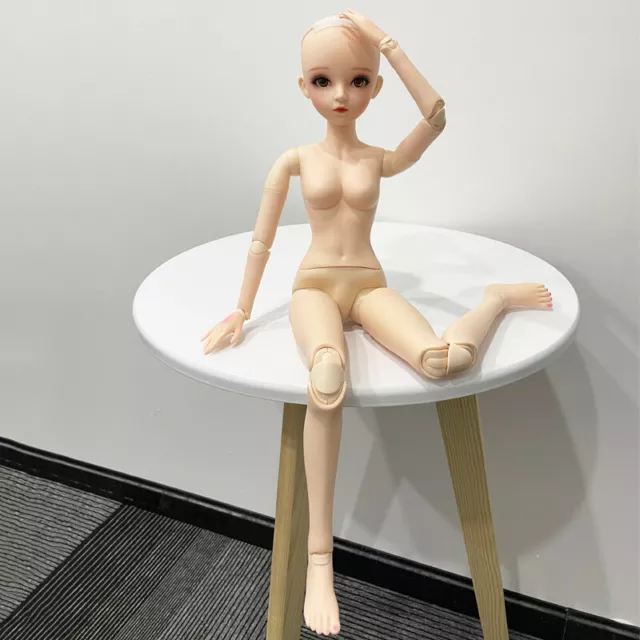 60cm Nude BJD Doll 24" Naked Ball Jointed Body Dolls with Face Makeup and Eyes
