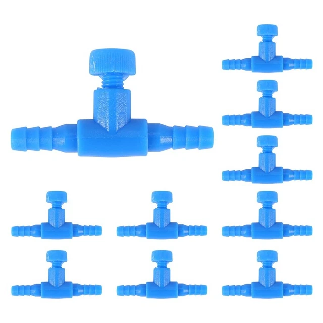 10 Pieces Plastic Aquarium Fish Tank 2 Way Air Pump Control Valves,  O1K7h