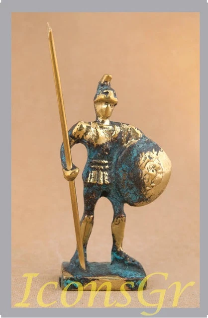Ancient Greek Bronze Museum Statue Replica of Achilles With Spear & Shield Troy Ancient Greek Bronze Museum Statue Replica of Achilles With Spear & Shield Troy