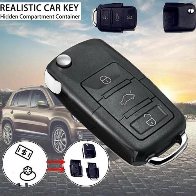 Chiave auto cassaforte segreto scomparto nascosto pillola box portachiavi Stash V4T9
