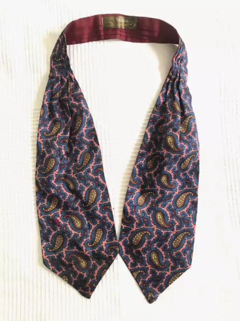 Sciarpa Grosvenor TOOTAL cravatta tricel rosa psichedelica blu paisley anni '50 60