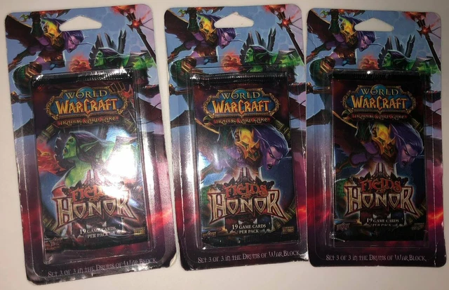 World of Warcraft TCG Fields of Honor Booster Blister Pack SEALED Lot of 3