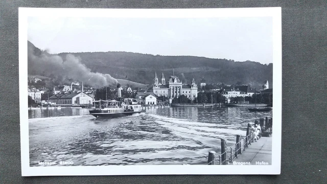 051 AK Bodensee BREGENZ Hafen mit Dampfer