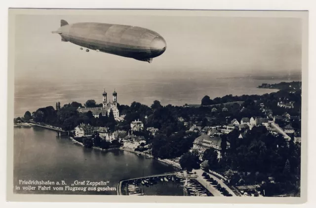FRIEDRICHSHAFEN Luftschiff LZ130 Graf Zeppelin Strähle Luftbild * Foto-AK u 1930